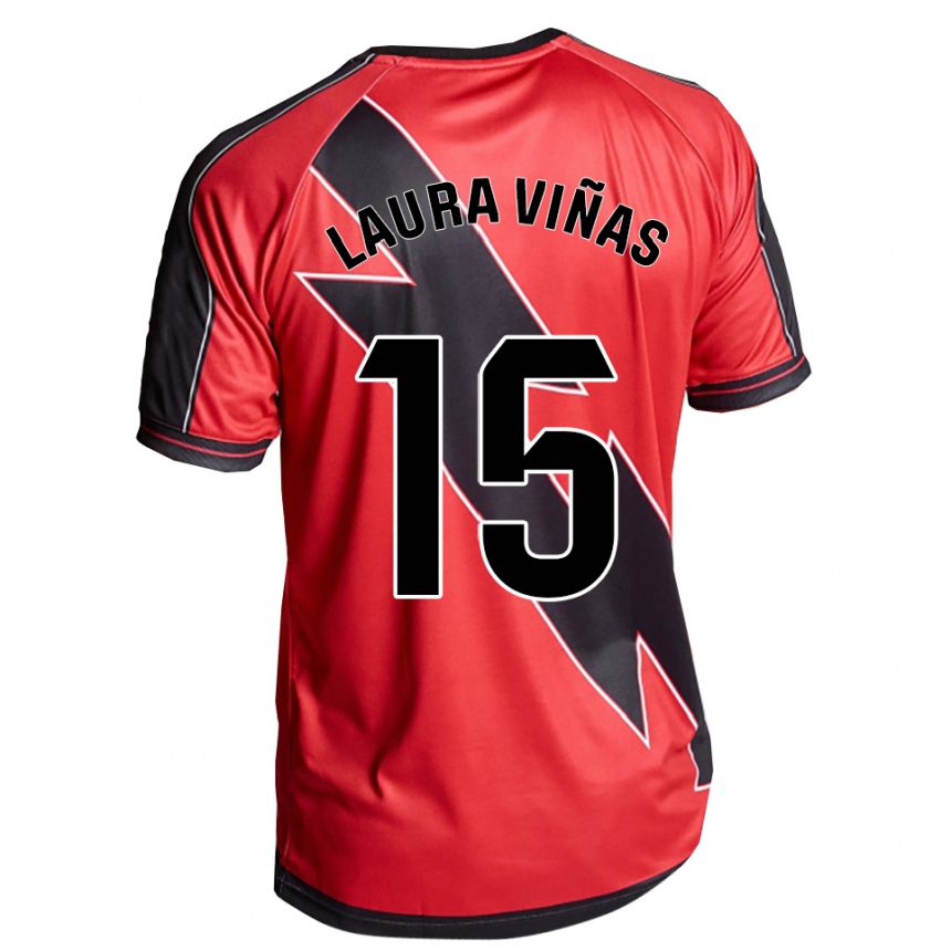 גברים כדורגל Laura Viñas Herrera #15 אדום שחור הרחק ג'רזי 2025/26