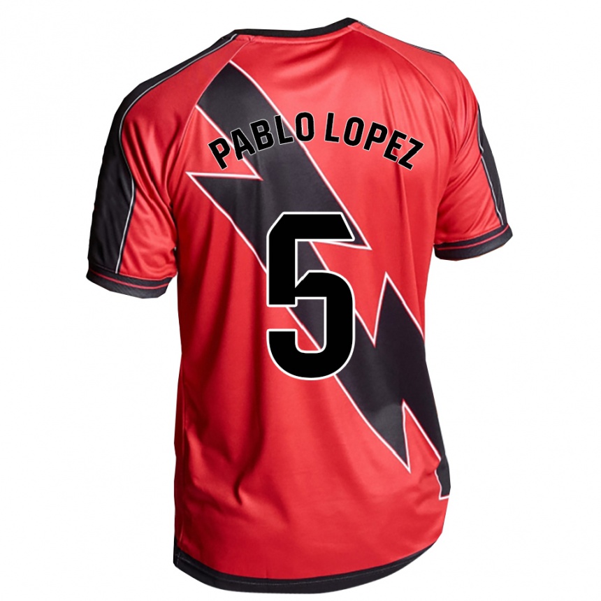 גברים כדורגל Pablo López #5 אדום שחור הרחק ג'רזי 2025/26
