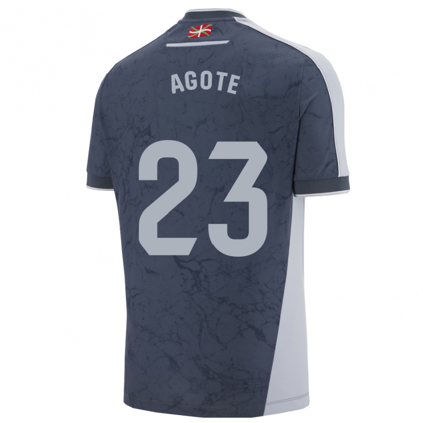 גברים כדורגל Unax Agote #23 כחול כהה לבן הרחק ג'רזי 2025/26