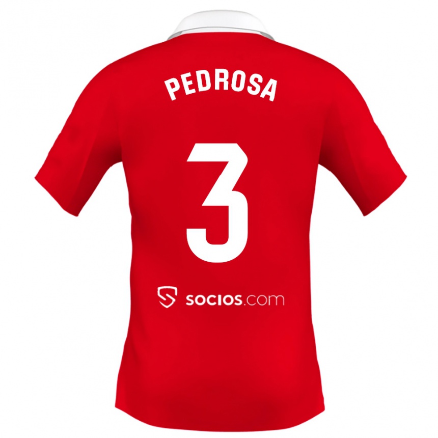 גברים כדורגל אדריה פדרוסה #3 אדום לבן אפור הרחק ג'רזי 2025/26