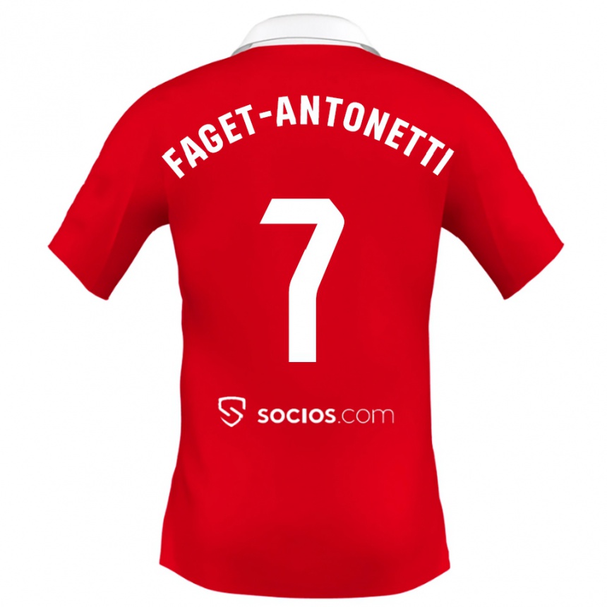 גברים כדורגל Roméo Faget-Antonetti #7 אדום לבן אפור הרחק ג'רזי 2025/26