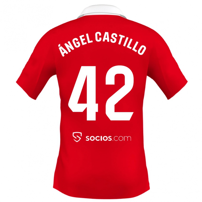 גברים כדורגל Manuel Ángel Castillo #42 אדום לבן אפור הרחק ג'רזי 2025/26