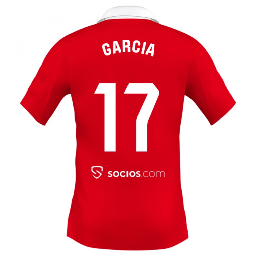 גברים כדורגל דבורה גרסיה #17 אדום לבן אפור הרחק ג'רזי 2025/26