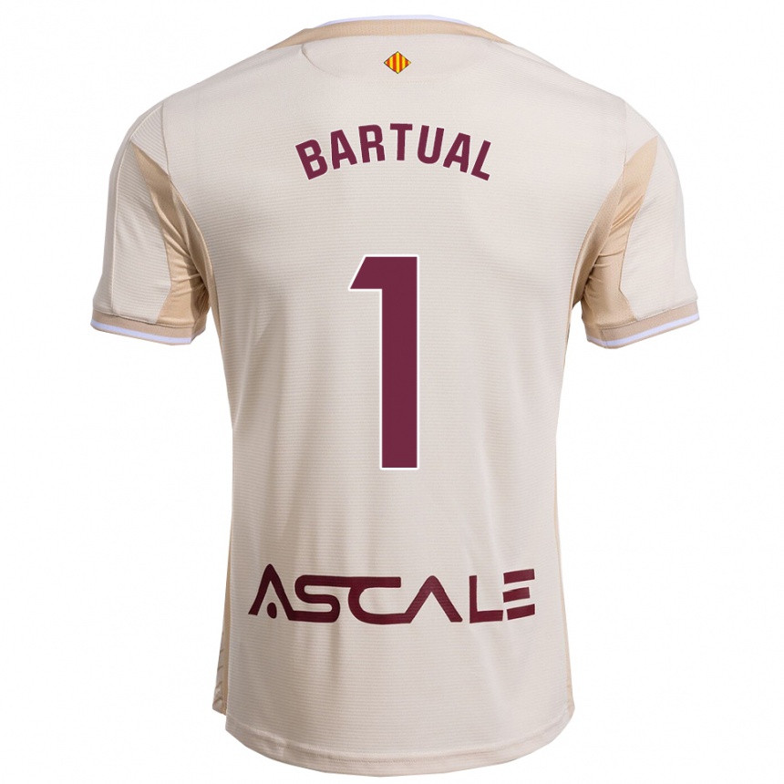 גברים כדורגל Kike Bartual #1 לבן שמנת בורדו הרחק ג'רזי 2025/26