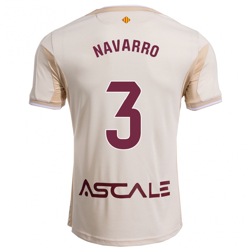 גברים כדורגל Pablo Navarro #3 לבן שמנת בורדו הרחק ג'רזי 2025/26