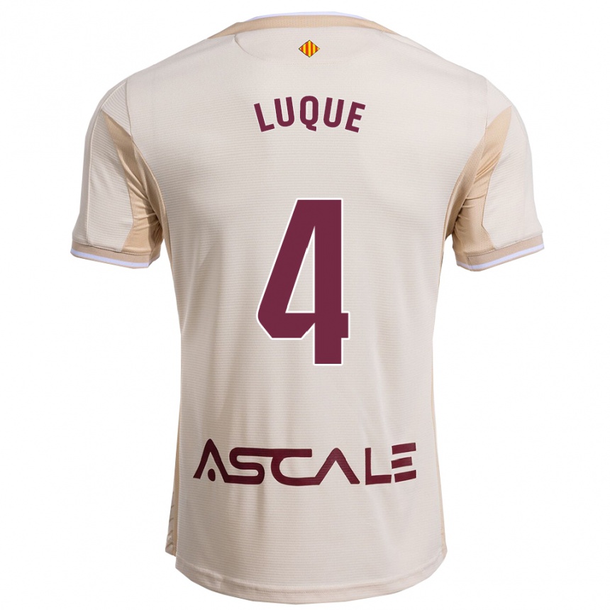 גברים כדורגל Pedro Luque #4 לבן שמנת בורדו הרחק ג'רזי 2025/26