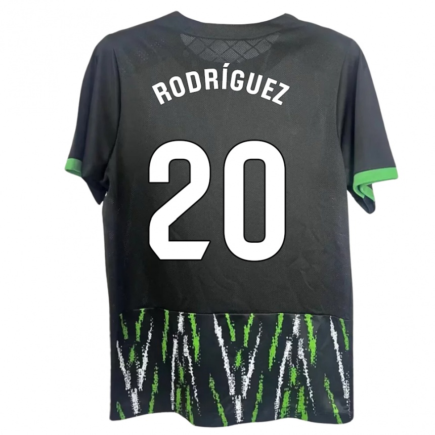 גברים כדורגל David Rodríguez #20 שחור ירוק הרחק ג'רזי 2025/26