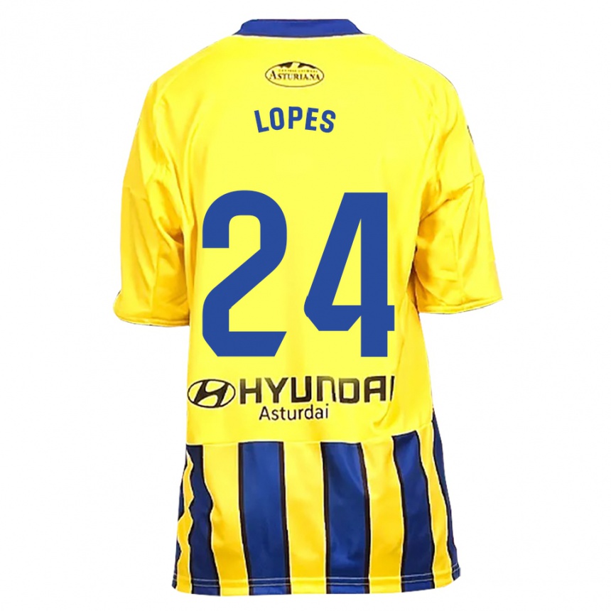גברים כדורגל Marcos Lopes #24 צהוב כחול הרחק ג'רזי 2025/26