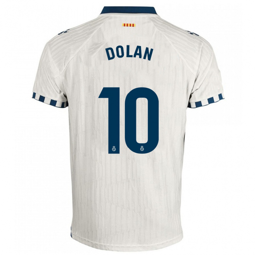 גברים כדורגל Tyrhys Dolan #10 לבן כחול הרחק ג'רזי 2025/26
