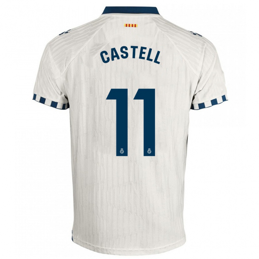 גברים כדורגל Lluc Castell #11 לבן כחול הרחק ג'רזי 2025/26