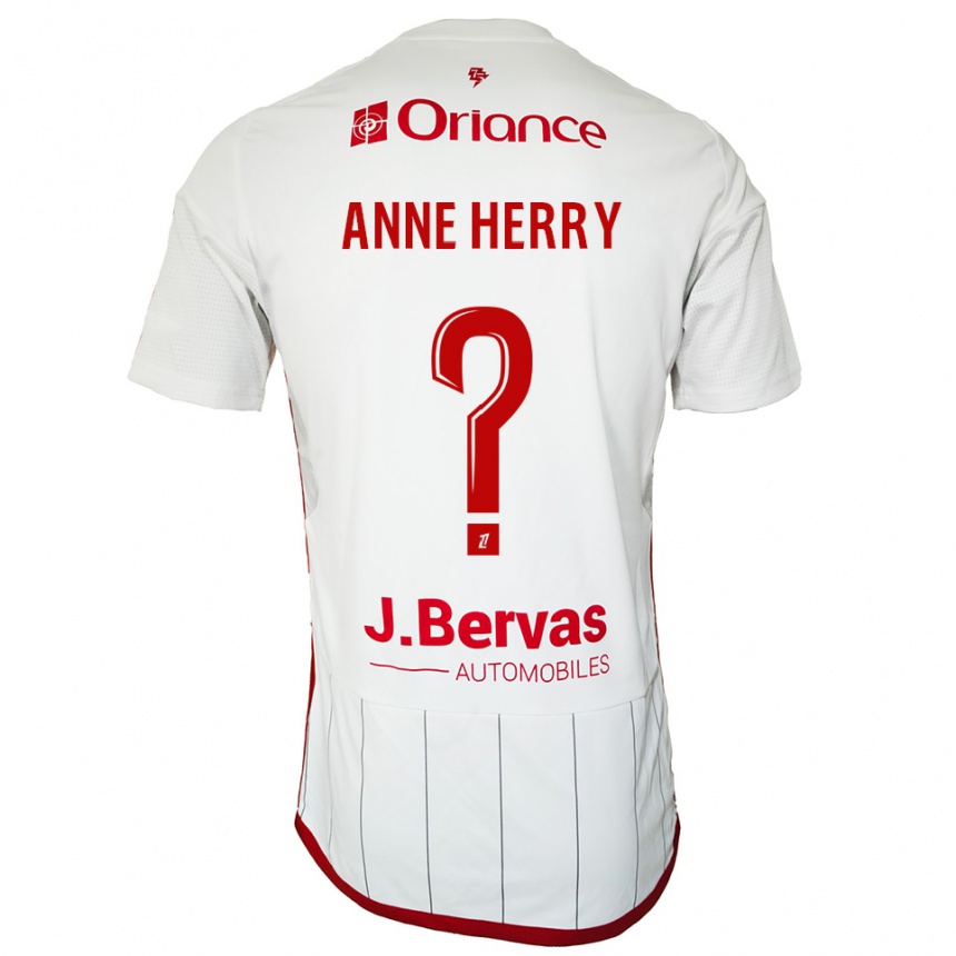 גברים כדורגל Lou Anne Herry #0 לבן אדום הרחק ג'רזי 2025/26
