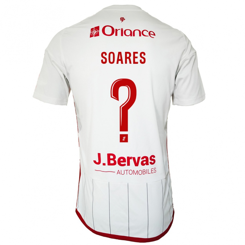 גברים כדורגל Louane Das Neves Soares #0 לבן אדום הרחק ג'רזי 2025/26
