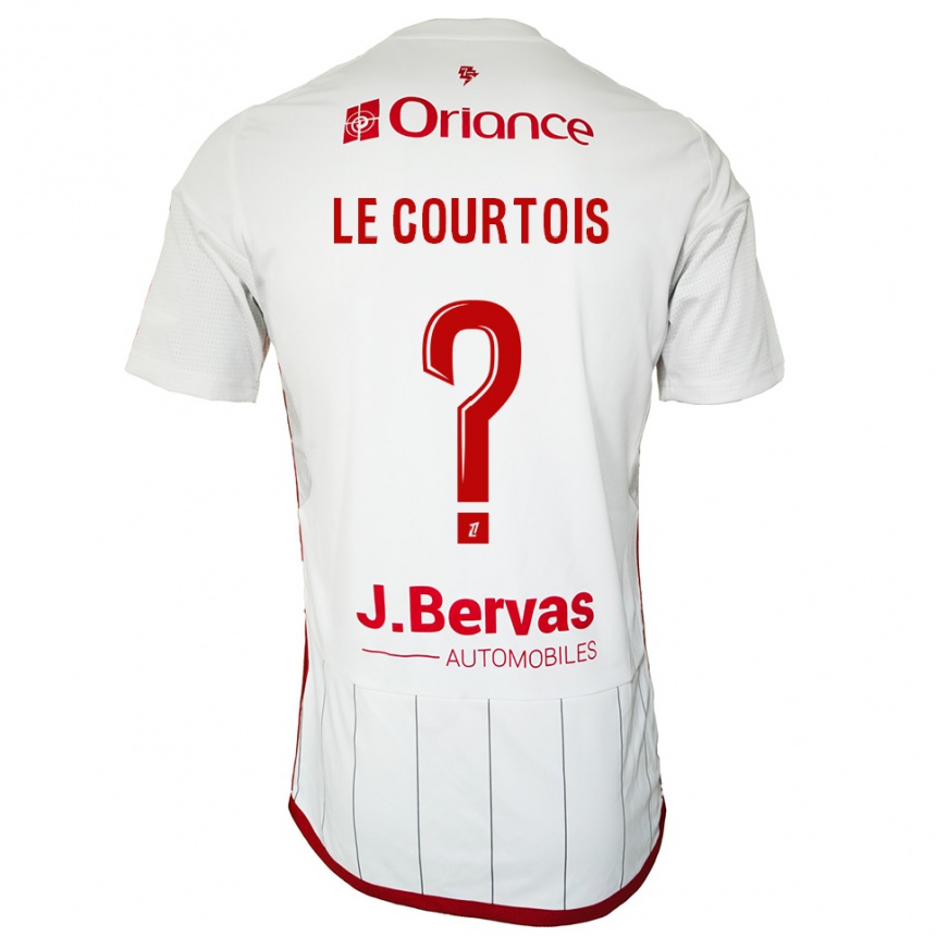 גברים כדורגל Loan Le Courtois #0 לבן אדום הרחק ג'רזי 2025/26