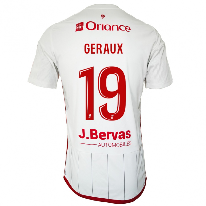 גברים כדורגל Noan Geraux #19 לבן אדום הרחק ג'רזי 2025/26