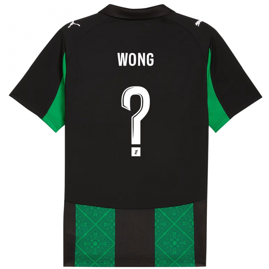 גברים כדורגל קיאני וונג #0 שחור ירוק הרחק ג'רזי 2025/26