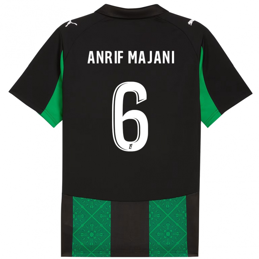 גברים כדורגל El Anrif Majani #6 שחור ירוק הרחק ג'רזי 2025/26