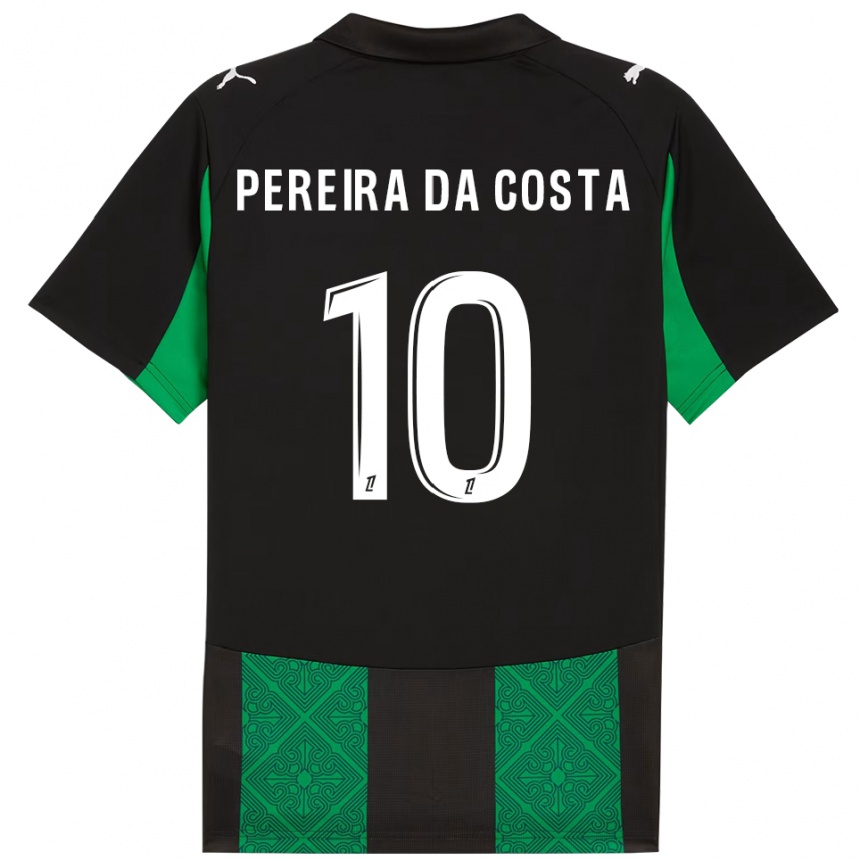 גברים כדורגל דויד קושטה #10 שחור ירוק הרחק ג'רזי 2025/26