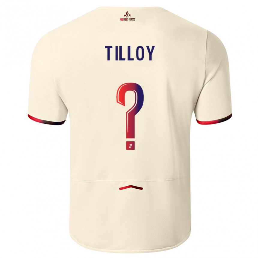 גברים כדורגל Paul Tilloy #0 לבן שמנת אדום הרחק ג'רזי 2025/26
