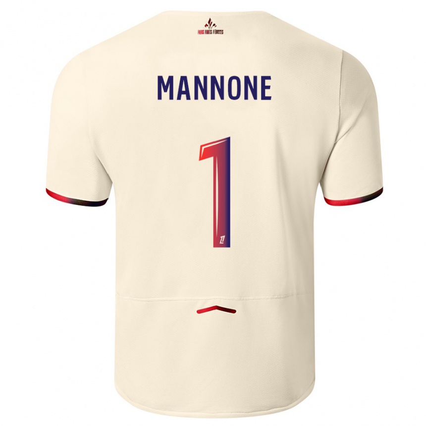 גברים כדורגל ויטו מנונה #1 לבן שמנת אדום הרחק ג'רזי 2025/26