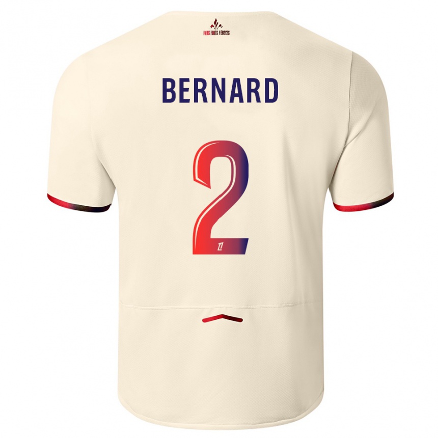 גברים כדורגל Loïk Bernard #2 לבן שמנת אדום הרחק ג'רזי 2025/26