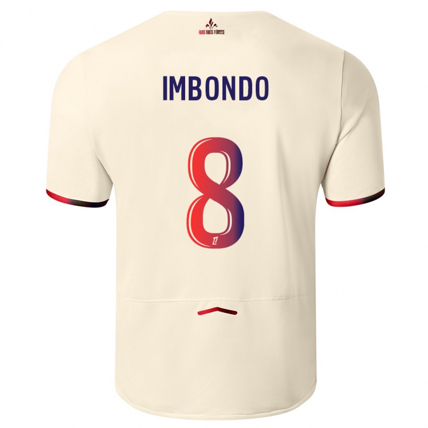 גברים כדורגל Ramses Imbondo #8 לבן שמנת אדום הרחק ג'רזי 2025/26