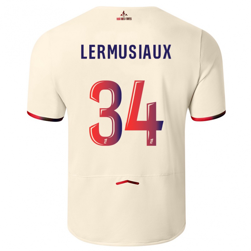 גברים כדורגל קריסטל לרמוסיו #34 לבן שמנת אדום הרחק ג'רזי 2025/26