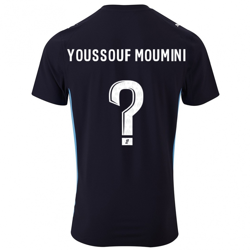 גברים כדורגל Yakine Youssouf Moumini #0 שחור תכלת הרחק ג'רזי 2025/26