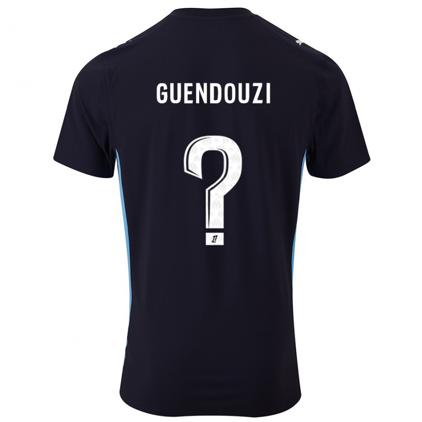 גברים כדורגל Milan Guendouzi Olie #0 שחור תכלת הרחק ג'רזי 2025/26
