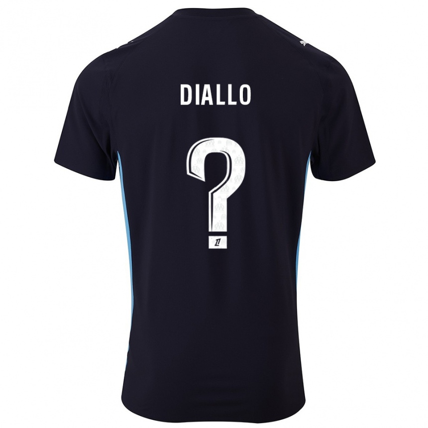 גברים כדורגל Mouhamed Diallo #0 שחור תכלת הרחק ג'רזי 2025/26