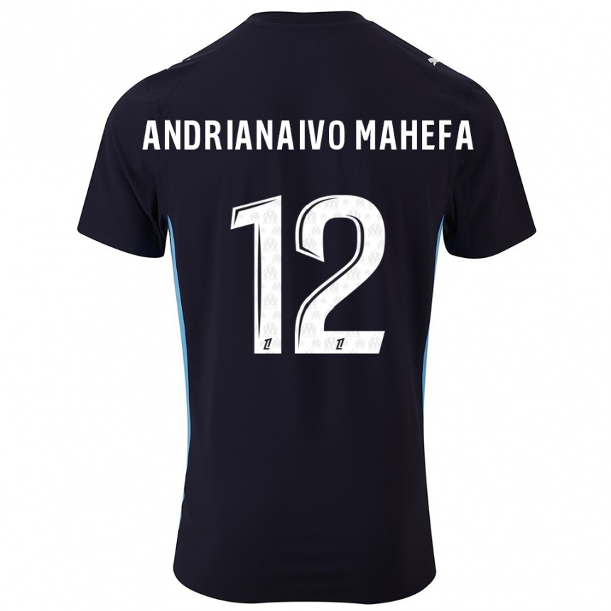גברים כדורגל Mathis Andrianaivo Mahefa #12 שחור תכלת הרחק ג'רזי 2025/26