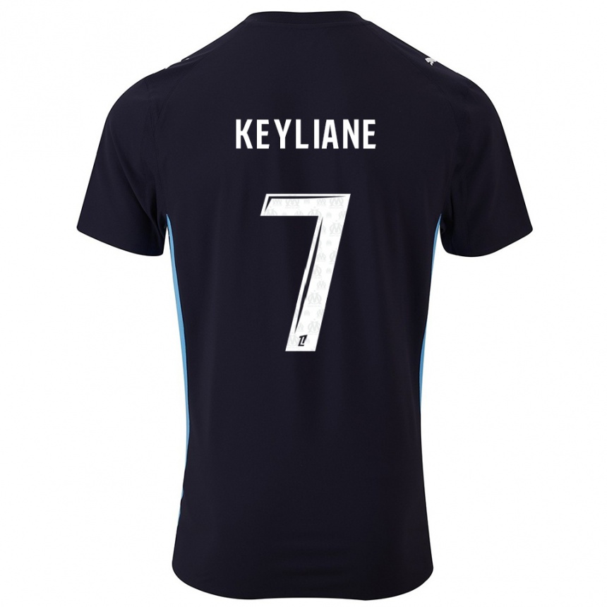 גברים כדורגל Keyliane Abdallah #7 שחור תכלת הרחק ג'רזי 2025/26