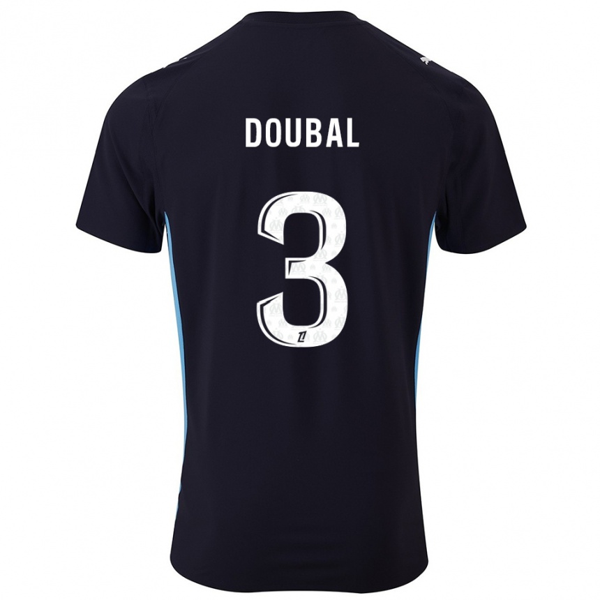 גברים כדורגל Anis Doubal #3 שחור תכלת הרחק ג'רזי 2025/26