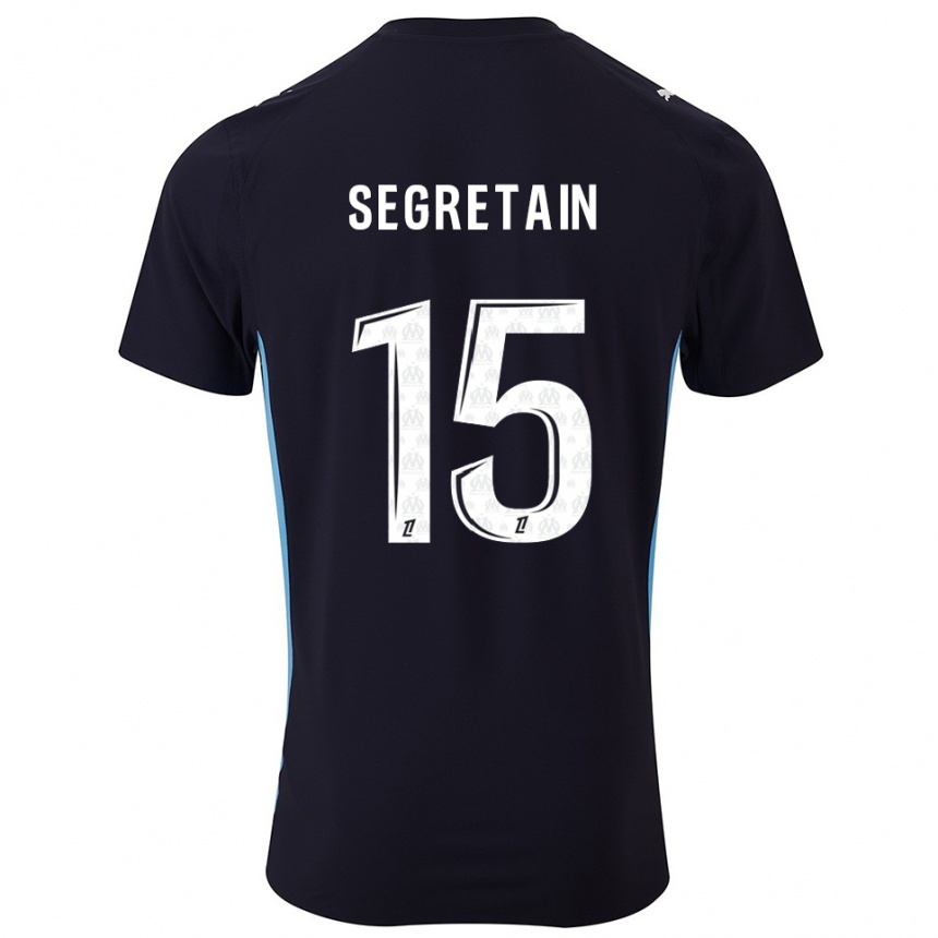 גברים כדורגל Julie Ségrétain #15 שחור תכלת הרחק ג'רזי 2025/26