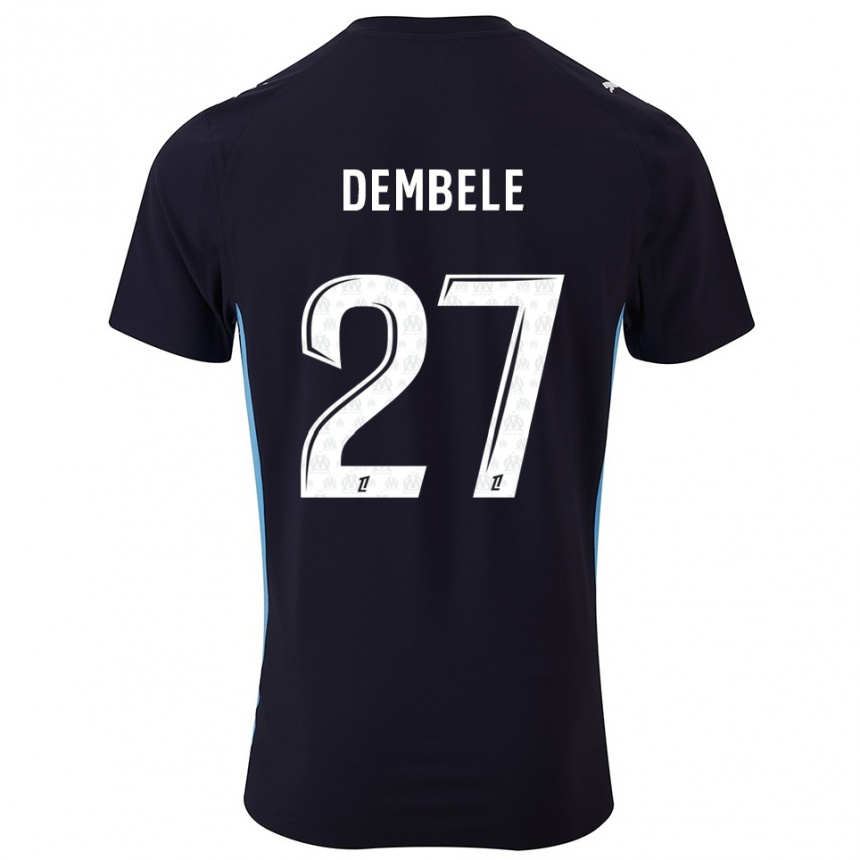 גברים כדורגל Coumba Dembélé #27 שחור תכלת הרחק ג'רזי 2025/26