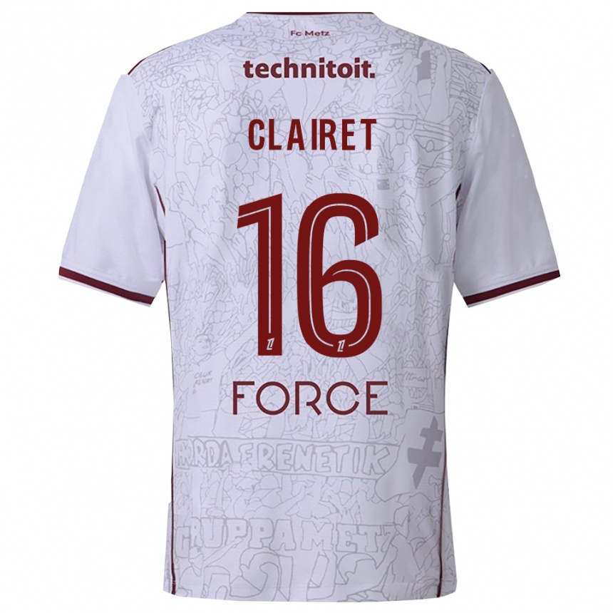 גברים כדורגל Duncan Clairet #16 לבן בורדו הרחק ג'רזי 2025/26