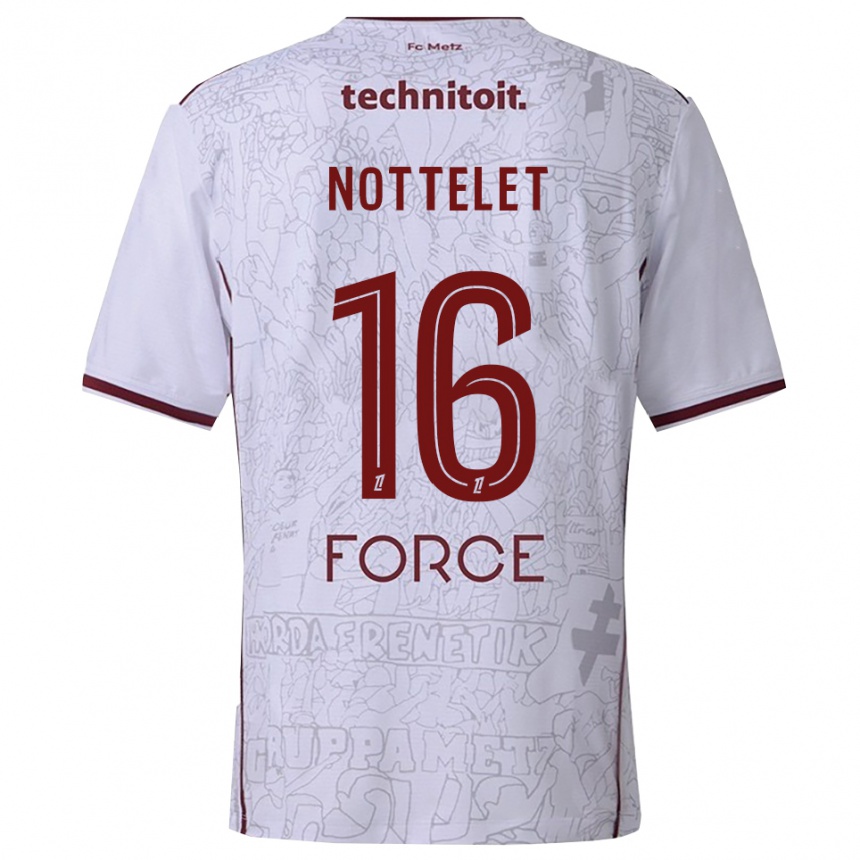 גברים כדורגל Gillian Nottelet #16 לבן בורדו הרחק ג'רזי 2025/26
