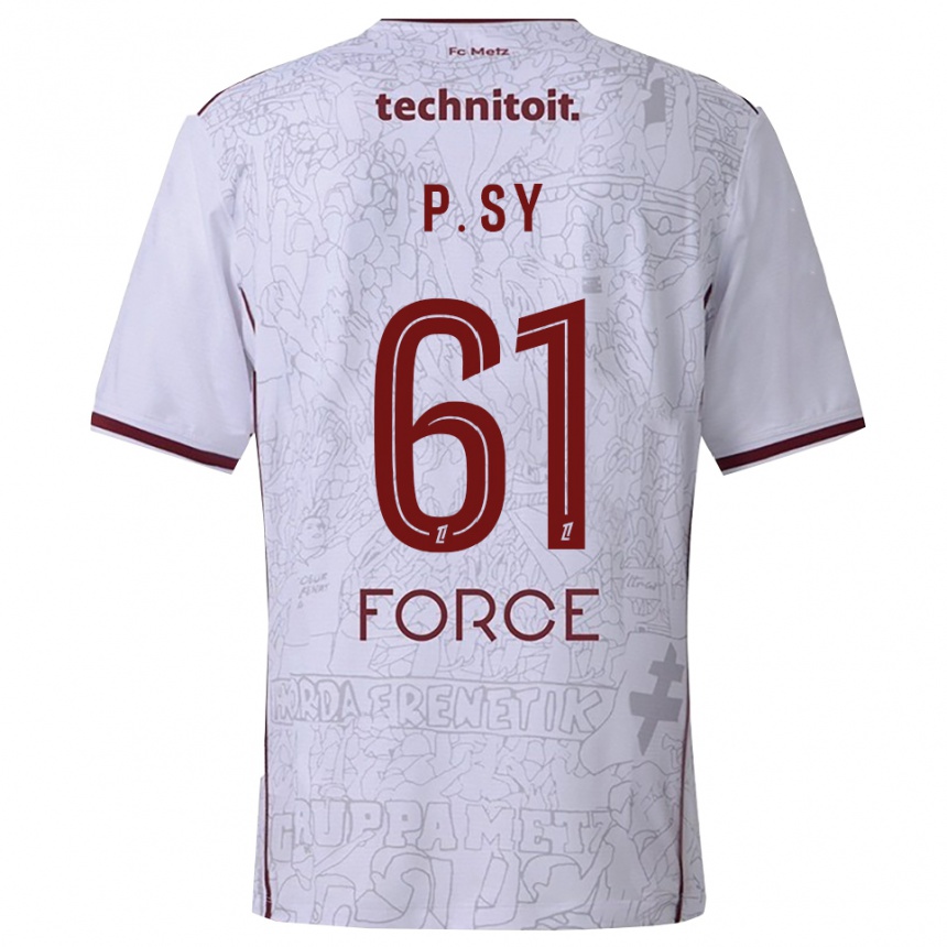 גברים כדורגל פאפה סיי #61 לבן בורדו הרחק ג'רזי 2025/26