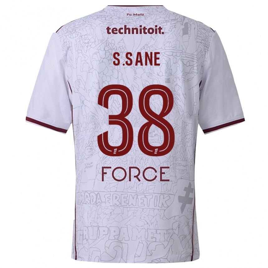 גברים כדורגל Sadibou Sané #38 לבן בורדו הרחק ג'רזי 2025/26