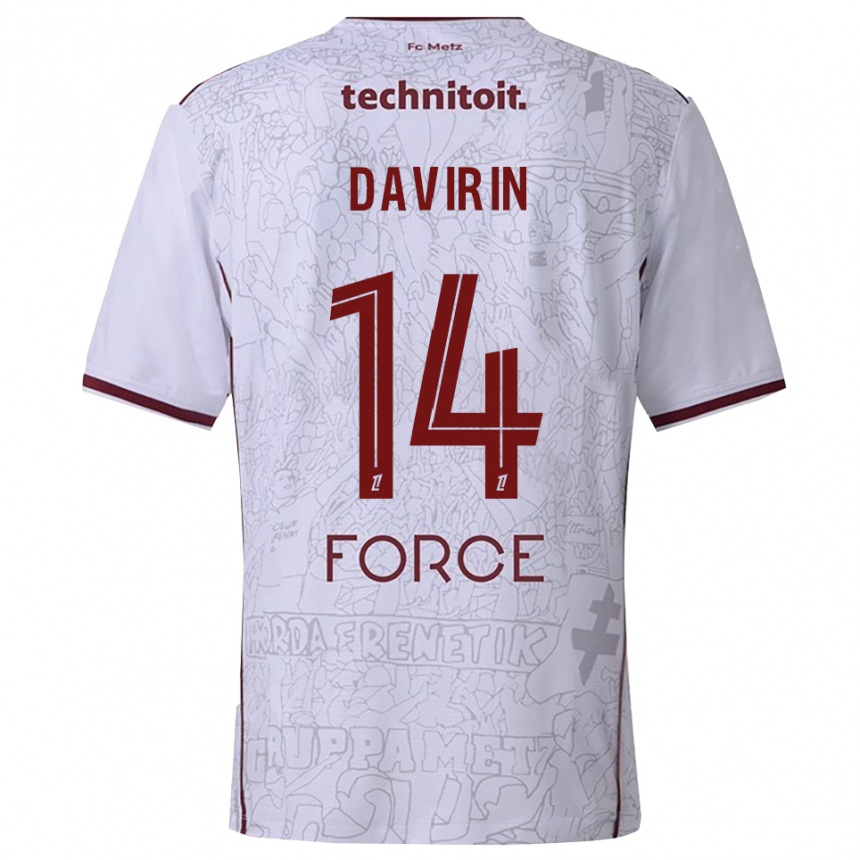 גברים כדורגל Pierre-Alexandre Davirin #14 לבן בורדו הרחק ג'רזי 2025/26