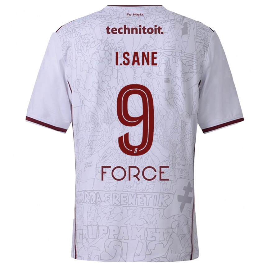גברים כדורגל Ibou Sané #9 לבן בורדו הרחק ג'רזי 2025/26