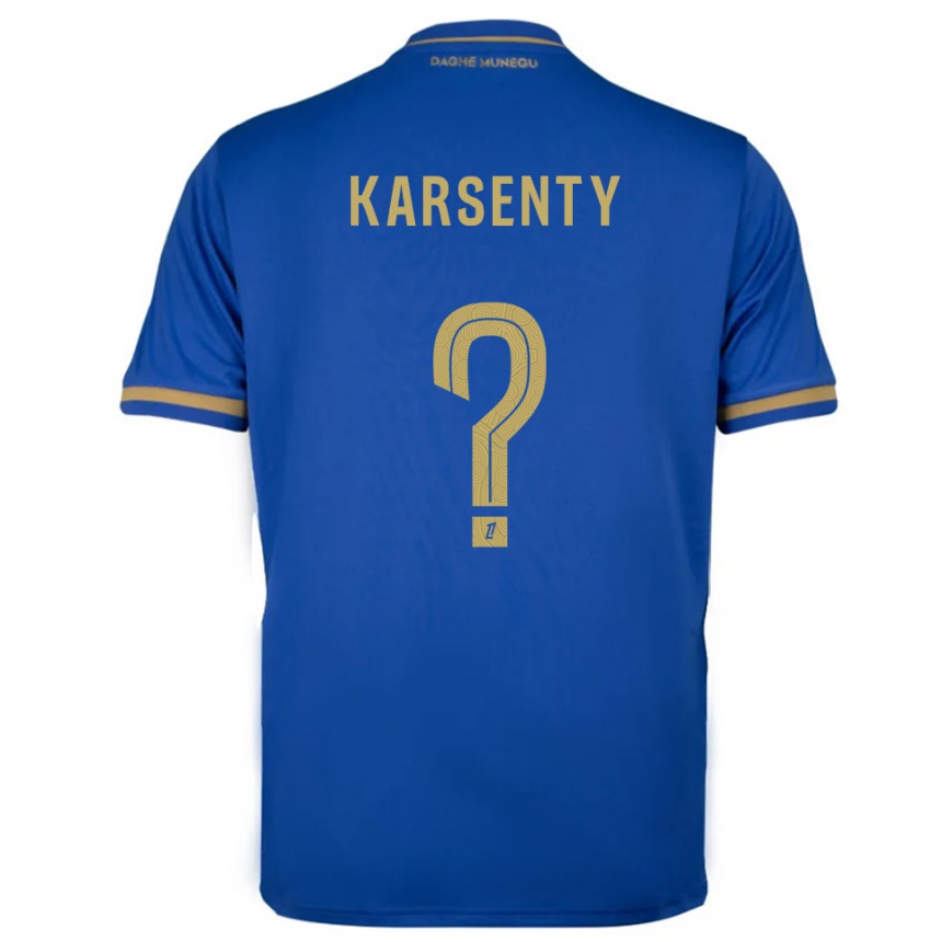 גברים כדורגל Kylian Karsenty #0 כחול זהב הרחק ג'רזי 2025/26