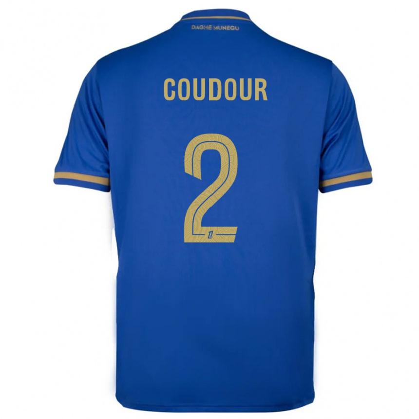 גברים כדורגל Mathis Coudour #2 כחול זהב הרחק ג'רזי 2025/26