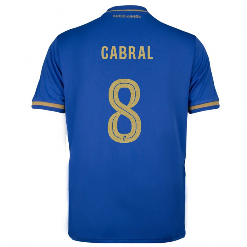 גברים כדורגל Pape Cabral #8 כחול זהב הרחק ג'רזי 2025/26