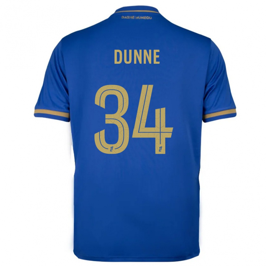 גברים כדורגל David Dunne #34 כחול זהב הרחק ג'רזי 2025/26