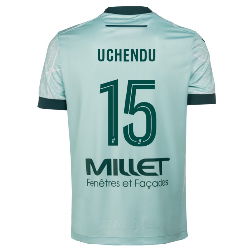גברים כדורגל Chinaza Uchendu #15 ירוק לבן הרחק ג'רזי 2025/26