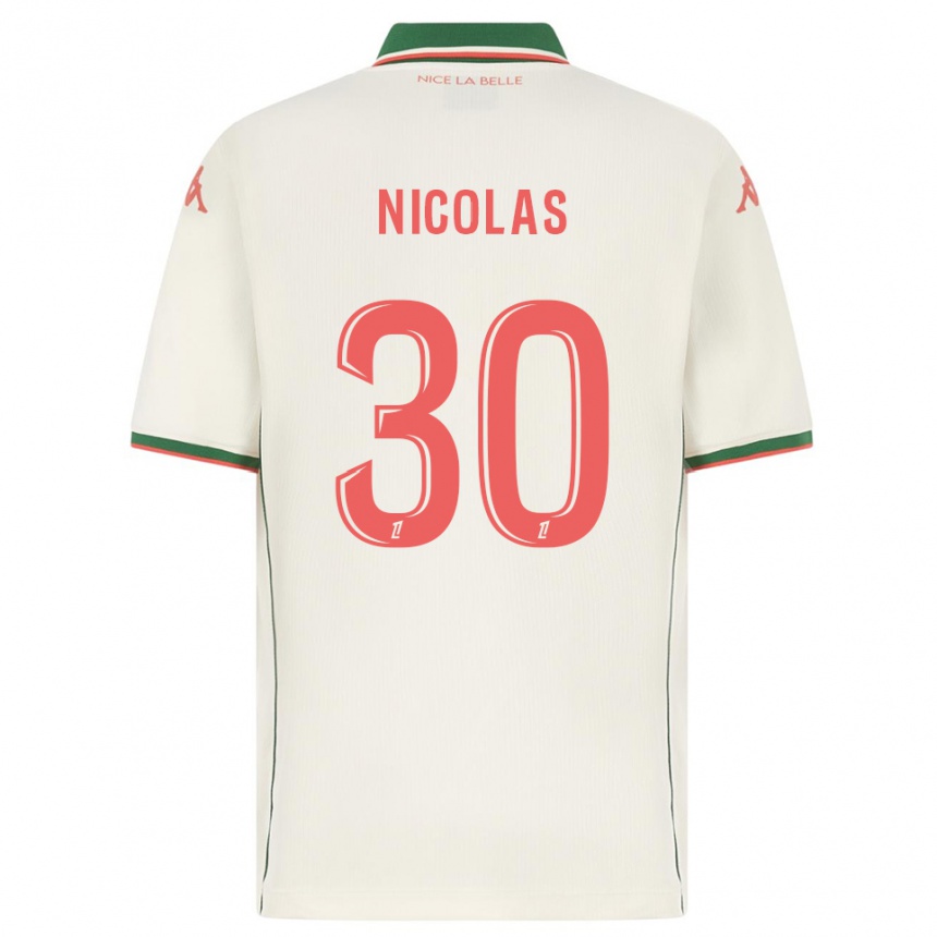 גברים כדורגל Lina-Lou Nicolas #30 לבן ירוק הרחק ג'רזי 2025/26