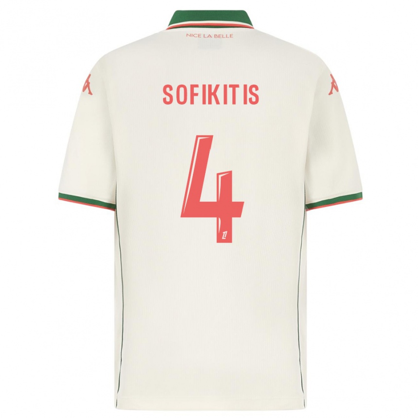 גברים כדורגל Yanis Sofikitis #4 לבן ירוק הרחק ג'רזי 2025/26