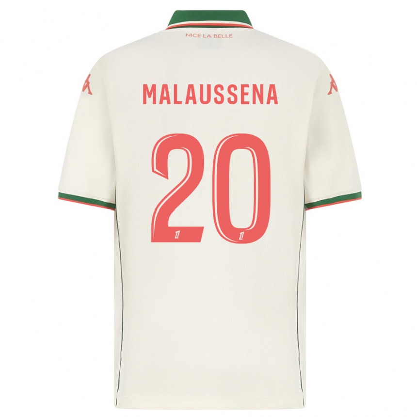 גברים כדורגל Angela Malaussena #20 לבן ירוק הרחק ג'רזי 2025/26