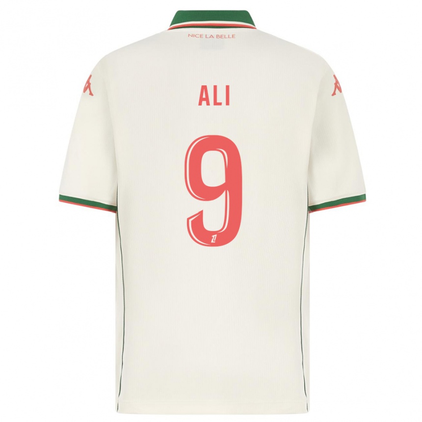 גברים כדורגל Kéfren Ali #9 לבן ירוק הרחק ג'רזי 2025/26