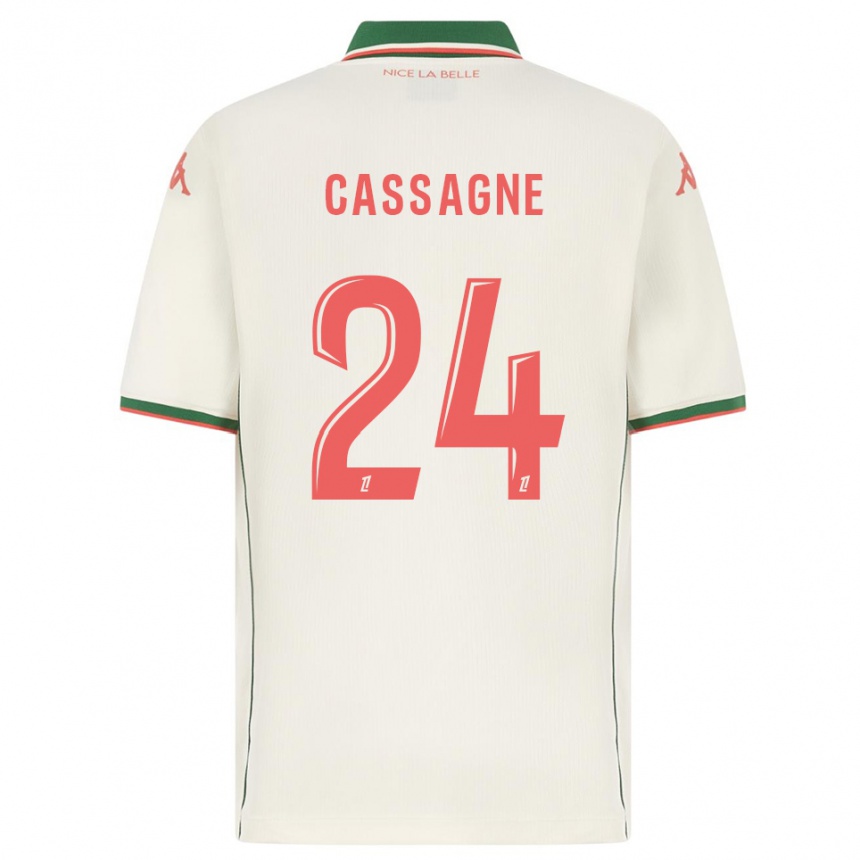 גברים כדורגל Léa Cassagne #24 לבן ירוק הרחק ג'רזי 2025/26